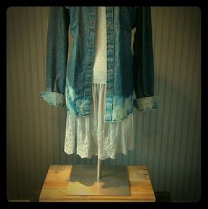 *SOLD*Distressed Denim Shirt, Grunge Denim