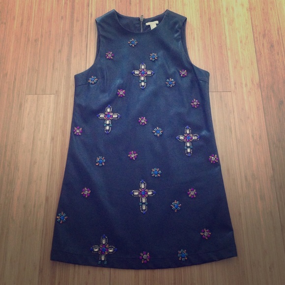 Black beaded mini dress