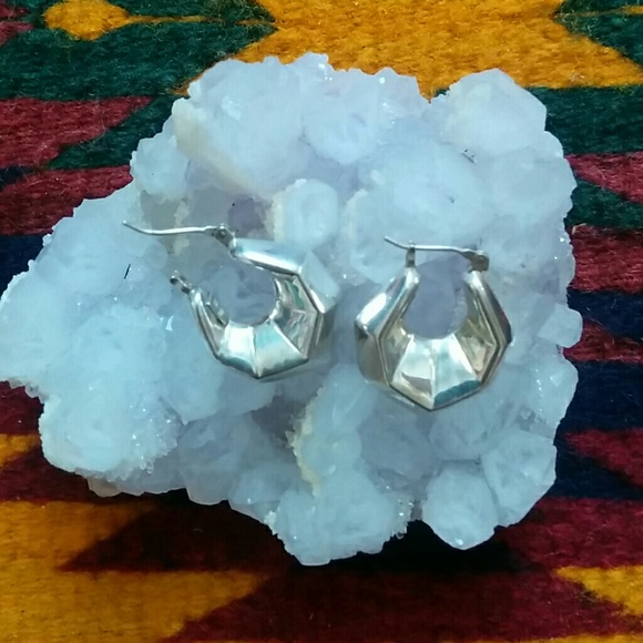 Vintage Sterling Silver Chunky Earrings