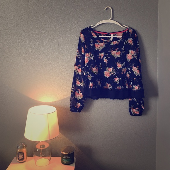 Sheer floral blouse