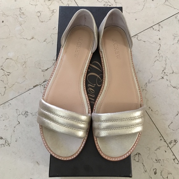 j. crew metallic sandals