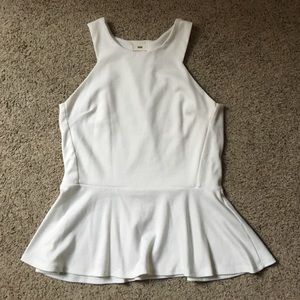 Cream peplum tank top