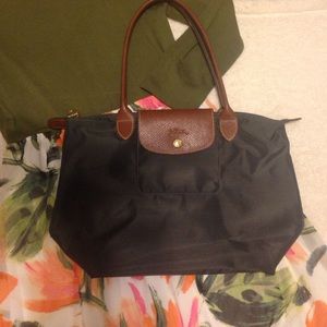 Longchamp Le Pliage Small in Gunmetal