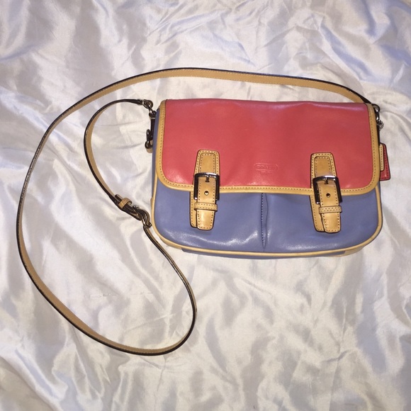 Authentic Coach cross body color block purse