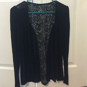 Black cardigan with lace