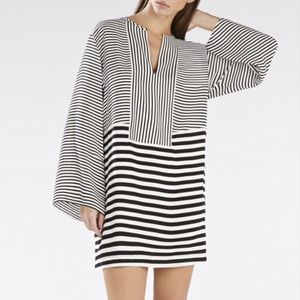 BCBGMAXAZRIA Amilia KimonoSleeve StripeBlock Dress