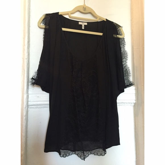 Joie Black Silk with Lace top