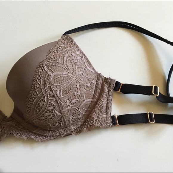 Dark nude lace and sexy back - black straps - Picture 2 of 4