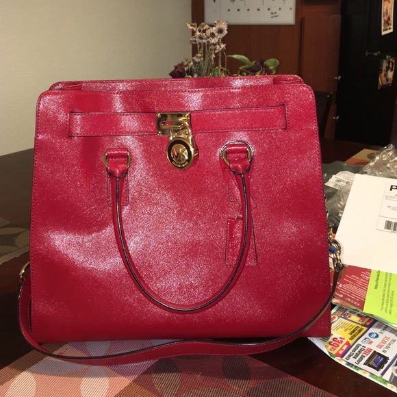 Michael Kors The Perfect Red  Leather Hamilton