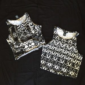Black and white crop tops