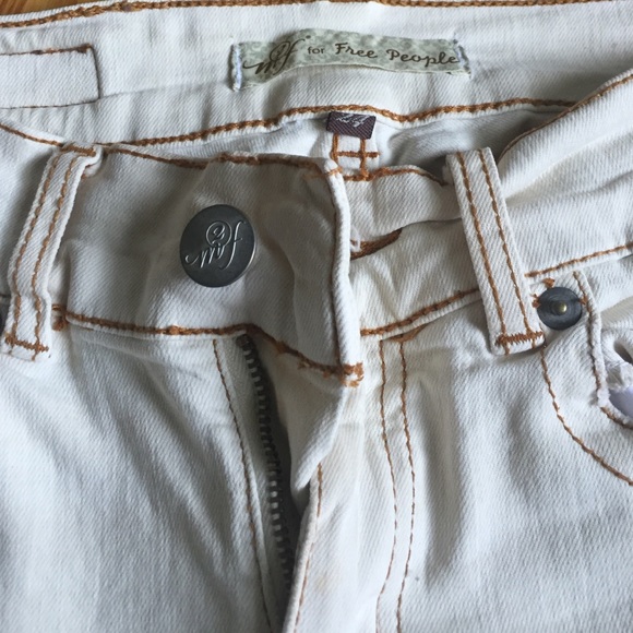Free people 24 bell bottom jeans white