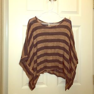 Olivia Moon tan and gray striped sweater