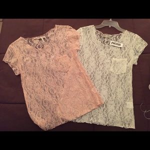 Two (2) lace sheer T-shirts / Brand New