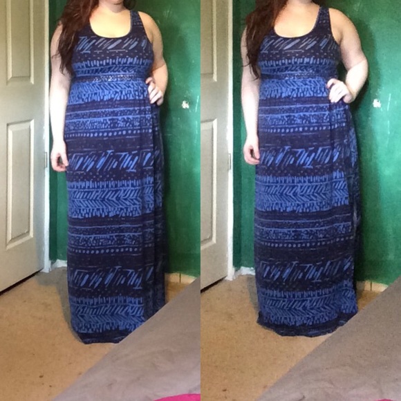 Blue and black maxi