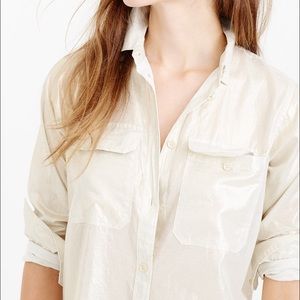 J.Crew Lightweight Camp Shirt in Whisper Lamé