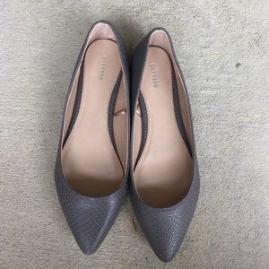 Express ballet grey pointed toe textured
