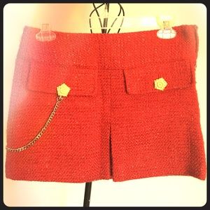 Fake London red mini skirt