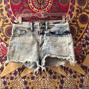 Acid wash high waisted shorts