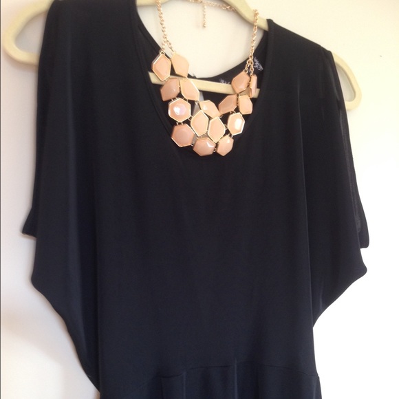 Black cocktail dress - open back (Size S)