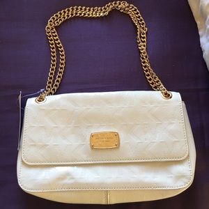 MK White clutch bag
