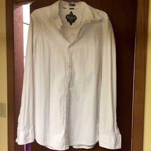 CLOSET CLOSING!!! White Men's 2X Roar button down!