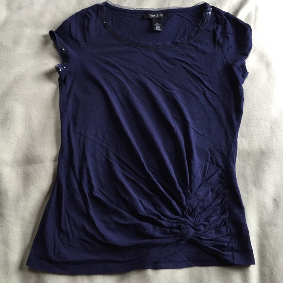 White House Black Market Tops - Navy short sleeve top