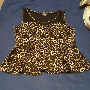 Cheetah print peplum top