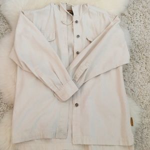 Vintage off-khaki hooded button down