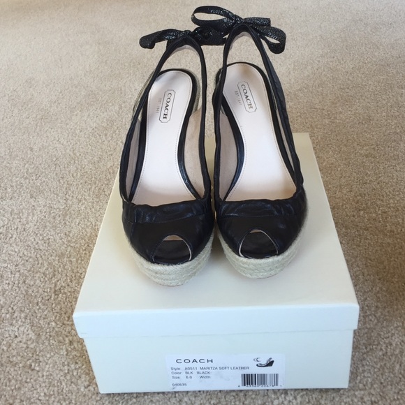 Coach Shoes - Coach black wedges shoes