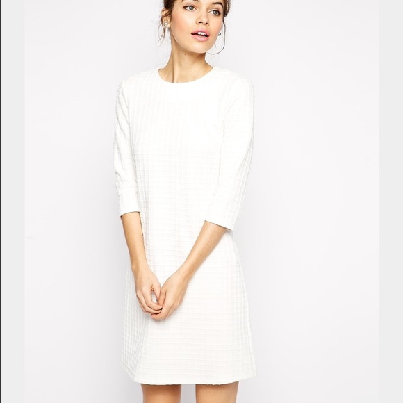 ASOS white 3/4 length sleeve dress