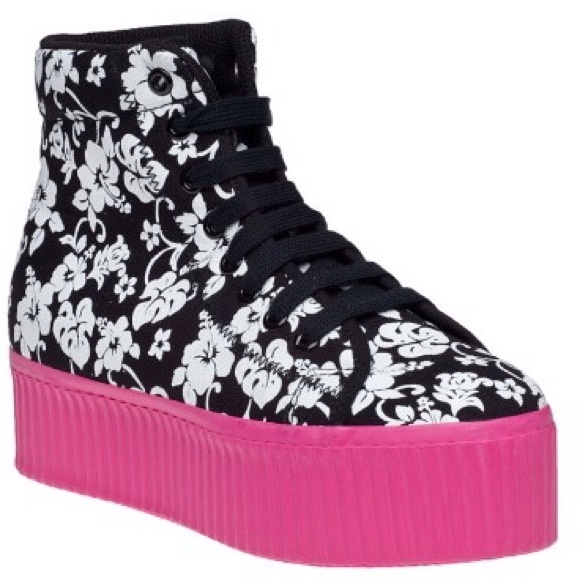 Jeffrey Campbell Pink Hiya Platform Sneaker - Picture 1 of 4
