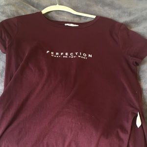 Burgundy Zara long slit tee