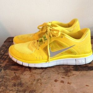 Yellow Nike Free Run Size 8