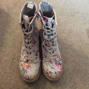 Big Buddha Floral Combat Boots