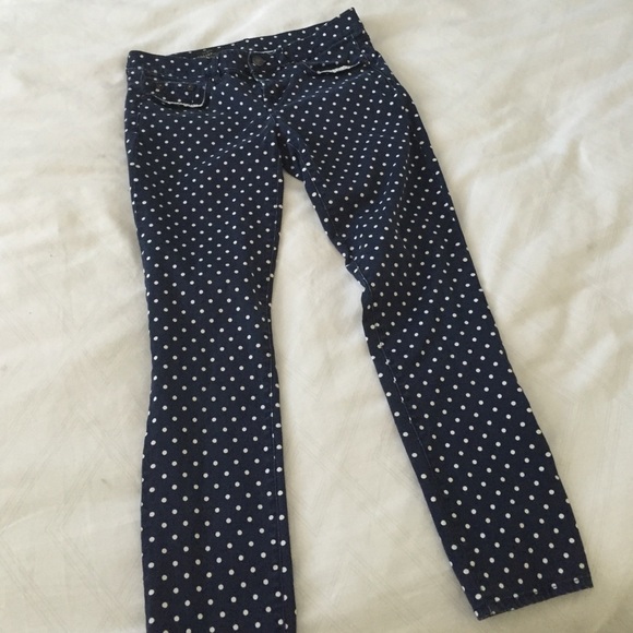 J.Crew polka dot skinny jeans