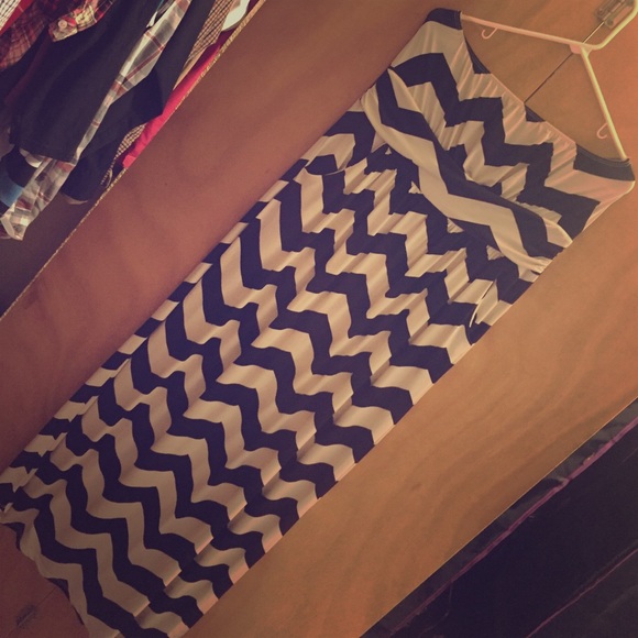 Chevron floor length maxi dress