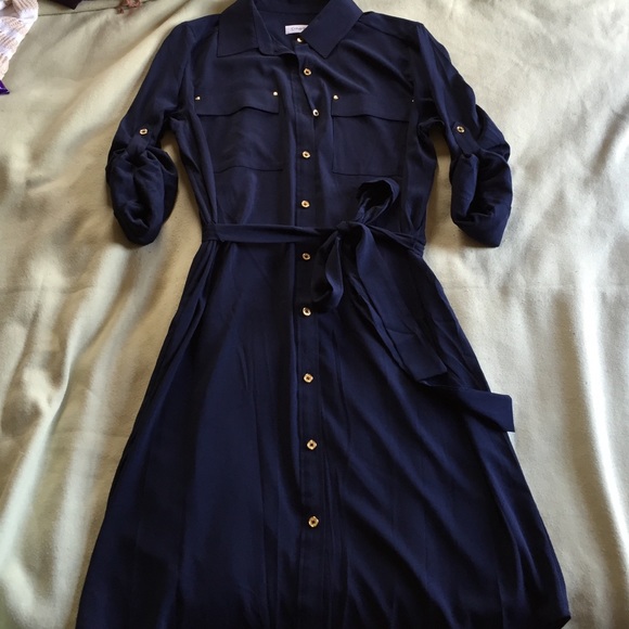 Calvin Klein Dresses & Skirts - Navy Calvin Klein long blouse dress