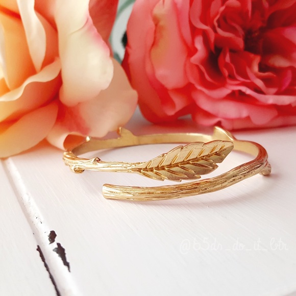 Golden Twig Bangle Bracelet - Picture 2 of 3