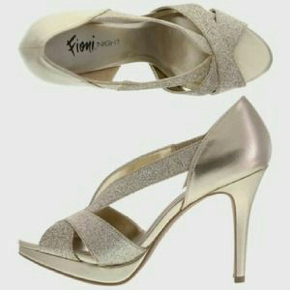 Gold sparkly heels