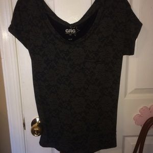 black floral print top