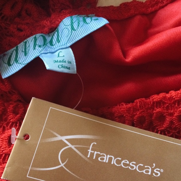Francesca's Red Lace Bow Back Dress - Picture 3 of 4