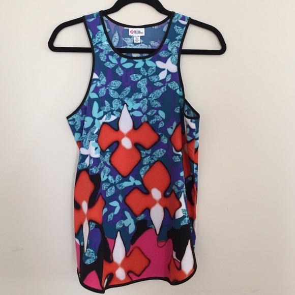 Peter Pilotto graphic print silky racerback tank