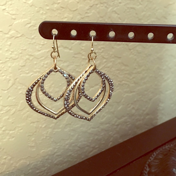 Gold and silver studded earrings