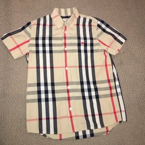 Burberry boys signature check shirt.