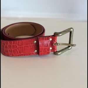 Baba republic red crocodile skin belt