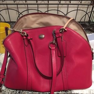 berry colored Coach purse