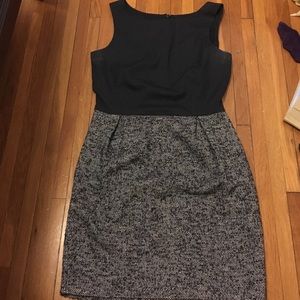 Blue sleeveless dress.