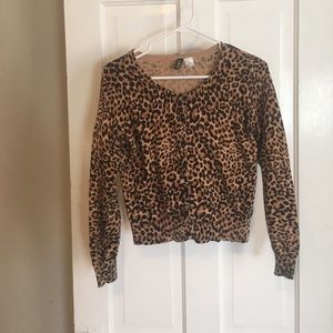 H&M cheetah cardigan