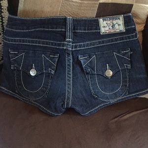 True Religion shorty short jeans waist size 26