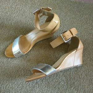 CL by Laundry nude wedge sandals